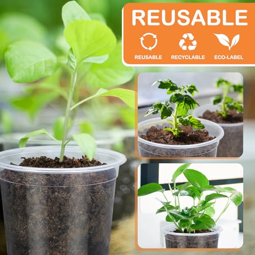45 Pack 7/6/5/4/3 Inch Clear Nursery Pots for Plants, Clear Plastic Plant Pots with Drainage Holes, Transparent Variety Pack Flexible Garden Pot for Outdoor Indoor, Seed Starting Pots - size: 3+4+5+6+7 Inch