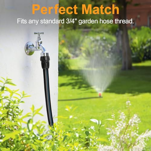 21 Pieces 1/2 Inch Drip Irrigation Fittings Kit, 1/2'' Drip Line Barbed Fittings for 1/2 Inch Irrigation Tubing (1/2" ID x 0.650" OD) Anti-Leak Lock Nut Connectors for Garden Drip System - size: 1/2" Fittings Kit-21P