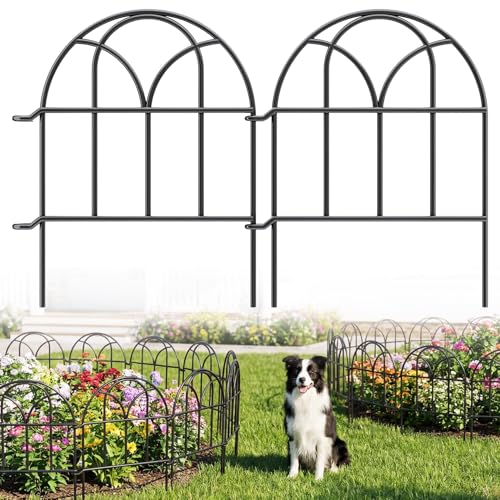 19 Pack 20.58ft x 17in (H) Garden Fence Panels - No Dig Garden Fence Animal Barrier Metal Fencing for Yard Decorative Garden Border Edging for Dogs No Dig Dog Fence for Outdoor Decor Flower Bed - color: Black, size: 19 Panels - 17 in(H) X 20.58 ft(L)