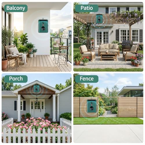 2026 Solar Ultrasonic Bird Repellent Devices Bird Repeller Outdoor Woodpecker Deterrent for House IP65 Waterproof Pigeon Repeller Animal Repellent for Outside Balconies Patio Porch Garden (2)