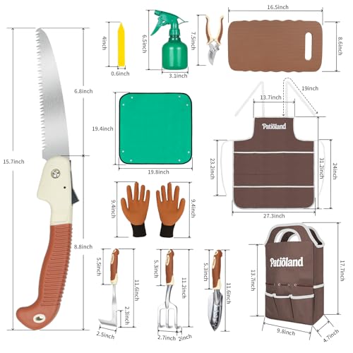 Brown Garden Tools Set 26-Piece, Gardening Gifts for Women Men - color: brown-26pcs