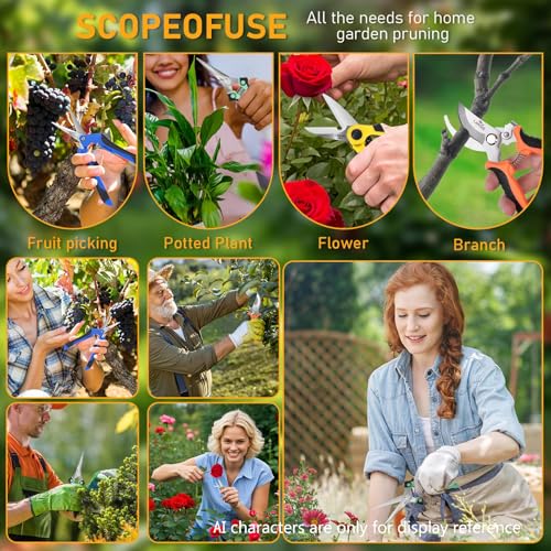 4-Pack Multifunctional Garden Scissors Set-BIDMLI Stainless Steel Pruning &Floral Shears with One-Piece Handle Blades for Tree Pruning, Flower Trimming, and Fruit Picking Tasks at Home&Garden Tool. - style: BIDMLI01