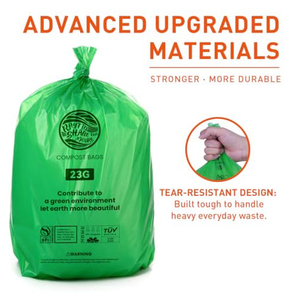 Compostable Trash Bags 23 gallon Large Garbage Bags,20 Count, Fits13-25 gallon trash can, Extra Strong and Durable,Compostable Lawn & Leaf Yard Waste bags,ASTM D6400,Bpi &OK compost HOME certified - color: 23G-20count
