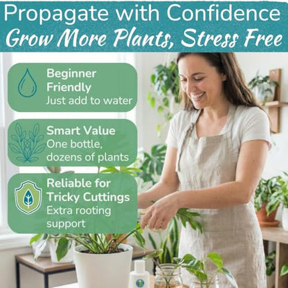 Houseplant Prop Drops – Rooting Hormone for Cuttings & Propagation Promoter | Root Growth Hormone & Root Stimulator | Supports Faster Root Development in Water & Soil Propagation | 8 oz (Pack of 2) - size: 8 ounces (Pack of 2)