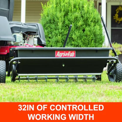 Agri-Fab Tow Behind Spiker Seeder Drop Spreader for Seed, Fertilizer, Salt and Ice Melt, 100 lb Capacity with 32 In Working Width - style: 100 lb. Tow-Behind Spiker/Seeder Spreader