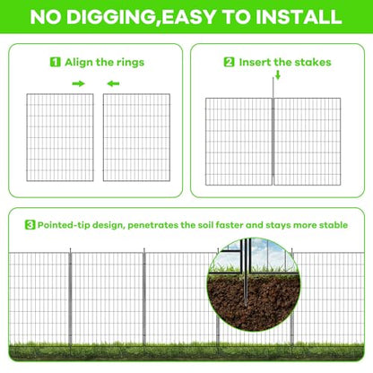 Garvee Garden Fence, 40in(h) x 11.8ft 5 Pack Garden Fencing Animal Barrier
