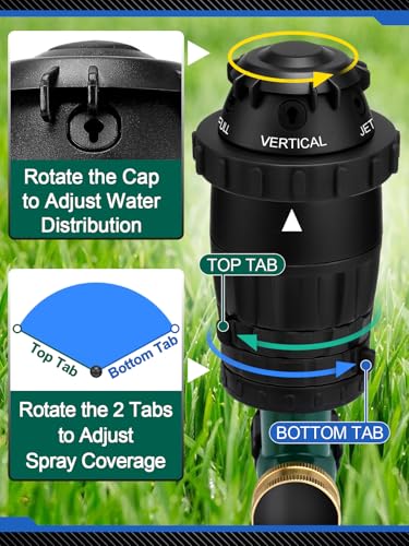 Acostop Adjustable Spray Coverage Sprinklers for Yard