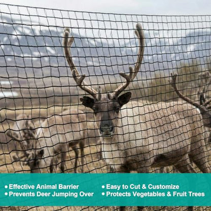 7.5ft*100ft Deer Fence Netting, Heavy Duty HDPE Mesh Animal Barrier, Black - size: 7.5ft*100ft