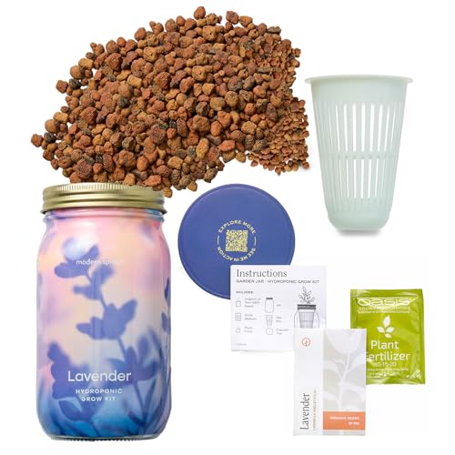 Modern Sprout Mason Garden Jar - Self-Watering Hydroponics Kit - Lavender - color: Lavender, size: Garden Jars