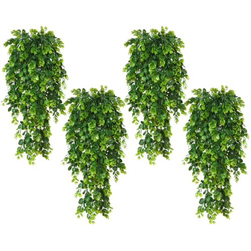RECUTMS 4 Pcs Artificial Hanging Eucalyptus Greenery Plants 29.9 Inches - color: Green