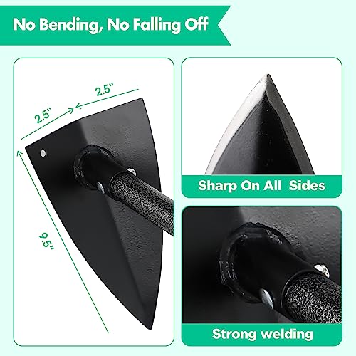 Garden Hoe, Heavy Duty Trenching Hoes with 72 Inch Long Handle, Sharp Edge Triangle Weeding Hoe Garden Tools for Weeds Removal,Cultivating,Digging,Loosen Soil, Trenching, Landscaping Manual Weeder - size: 72"