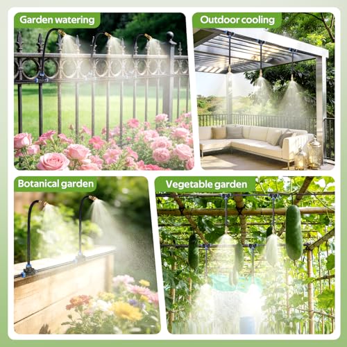 HIRALIY 100FT Misting Irrigation Kit