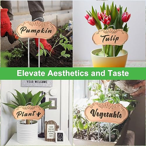 Metal Plant Labels, Waterproof Garden Signs 25 Pack Gold Plant Tags - color: Gold, size: 25 PACK SUS 304 Garden Labels