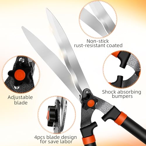EWPJDK 1-Piece Loppers Hedge Shears Pruners Heavy Duty Combo Clippers - color: Black