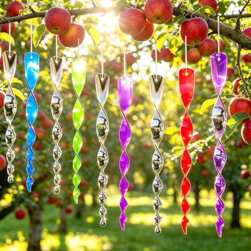 5Pcs Woodpecker Deterrent for House, Wind Driven Rotation Bird Scare Rods