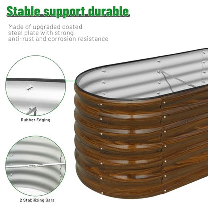 SnugNiture Galvanized Steel Raised Garden Bed Kit - 4x2x2 ft Large Metal Planter Box for Vegetables, Flowers, Herbs | Easy Assembly, Open Bottom Design - size: 4x2x2ft(1 Pack)