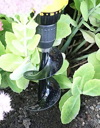 ERYTLLY Bulb Planter, Auger Spiral, Garden Planter Tool 3 x 7 inch,Rapid Umbrella Hole Digger for Planting Bulb Seedlings Bedding Tulips, and Digging Weeds Roots - size: 3*7 inch
