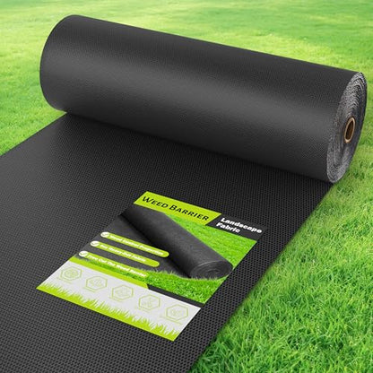 4oz Non-Woven Geotextile Weed Barrier Fabric, 3FTx50FT Heavy Duty Durable Landscape Fabric for Gardening, Landscaping, Erosion Control, French Drains, Ground Cover, Construction Projects (WN3X50) - style: WN3X50
