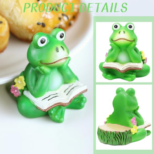 3Pcs Frog Plant Riser, Pot Feet for Outdoor Planters, Resin Frogs Figurine Statue Holder, Flower Pot Feet, Plant Stand Riser Support for Outside Inside Planter Decoration Accessories