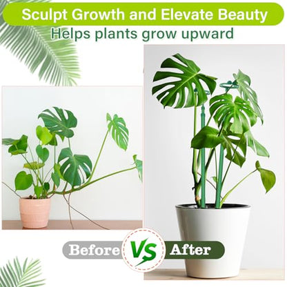 Extendable Monstera Plant Stakes, Support Sticks with Clips 7 Pack - size: 25Inches7PCS