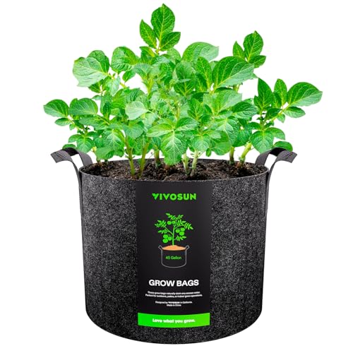 VIVOSUN 45 Gallon Plant Grow Bag Fabric Pot with Reinforced Handles - size: 45 Gallon