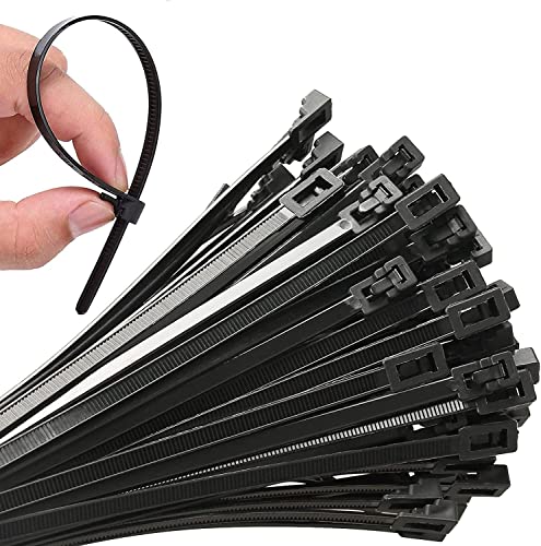 100Pcs 14Inch Heavy Duty Industrial Reusable Cable Wrap Ties - size: Reusable 14Inch 100Pcs