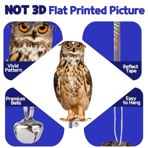 Fake Owls to Keep Pigeons Away, 4PCS Flat Garden Owl - color: Brown Owl 4pcs