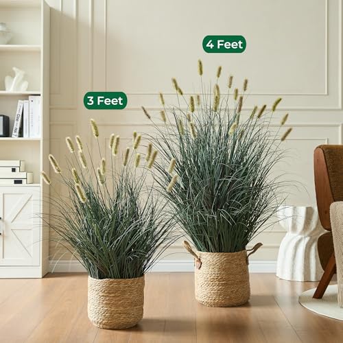3ft Faux Onion Grass, Extra Lush Artificial Cattail Reed Grass 1-Pack - size: 3ft - 1pack