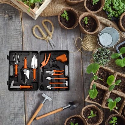 HARFINGTON 1Set Garden Tool Set 10Pcs Plastic Gardening Planting Tools Kits - color: Orange