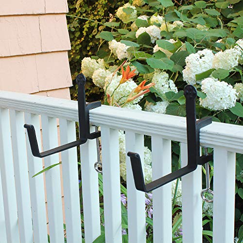 Achla Designs SFB-01C Clamp-On Flower Box, 6" Deck Bracket, Black - size: 6 Inch