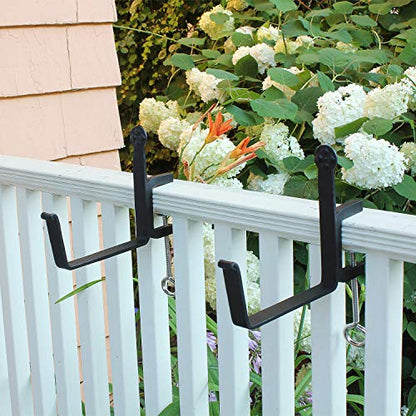 Achla Designs SFB-01C Clamp-On Flower Box, 6" Deck Bracket, Black - size: 6 Inch