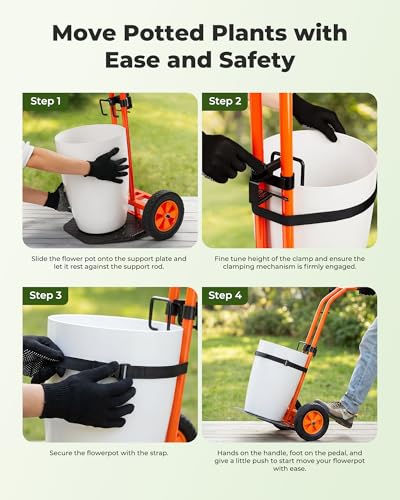 Plant Caddy with Wheels,200 lbs Heavy Duty Plant Dolly,Planter Mover Qrange - color: Orange