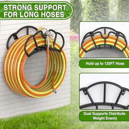 Qatsrin Garden Hose Holder Wall Mount, Super Stable Hose Hanger, 1 Pack