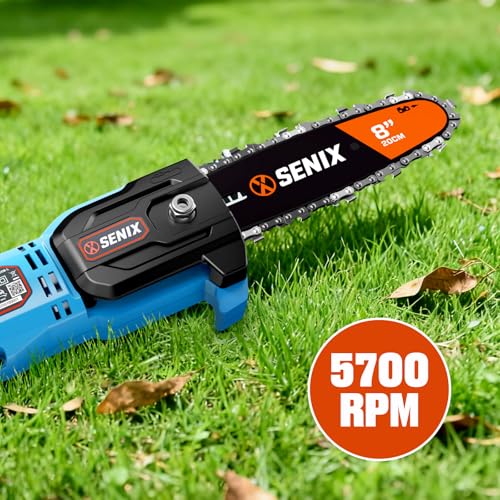 SENIX 8A Corded Electric Pole Saw | 8-Inch Cutting Bar & 14.8ft Max Reach Telescoping Pole, Lightweight Branch Cutter for Effortless Tree Trimming and Pruning - style: 8A Electric Saw