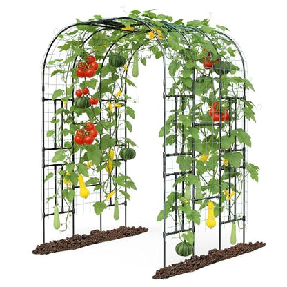 Aohanoi Garden Arch Trellis for Climbing Plants,7.22 FT Tall Large Arbour Archway for Rose Vine Cucumber Vegetables,Wide Garden Arch for Lawn,Party,Ceremony Wedding Decoration - size: 62''L x 45''W x 86''H
