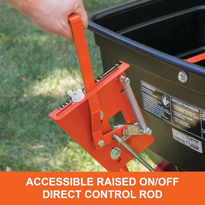 Agri-Fab Tow Behind ATV/UTV Broadcast Spreader for Seed, Fertilizer, Salt and Ice Melt, 185 lb Capacity with 12 Ft Spread Width - style: 185 lb. Direct Rod Control Tow-Behind ATV/UTV Spreader