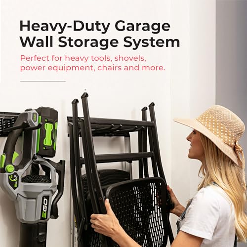 TIDYME Garage Tool Organizer Wall Mount 96", 2 Shelves & 6 Double Hooks - size: 96", style: 2 Shelves, 6 Double Hooks