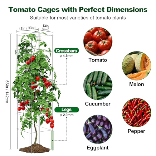 SPECILITE Square Foldable Metal Tomato Cages Heavy Duty for Garden