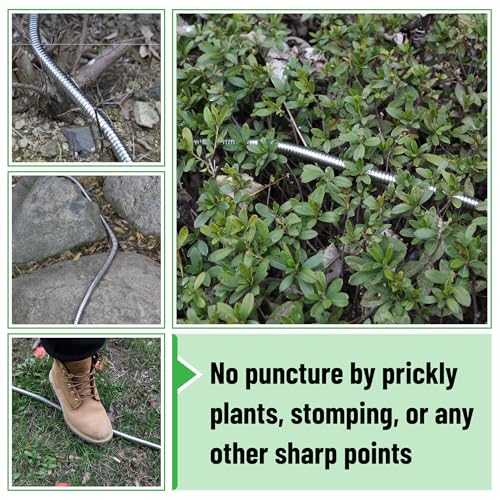 UNCO- Stainless Steel Metal Hose, 12 Feet, No Kink, Metal Garden Hose - color: Silver, size: 12 ft