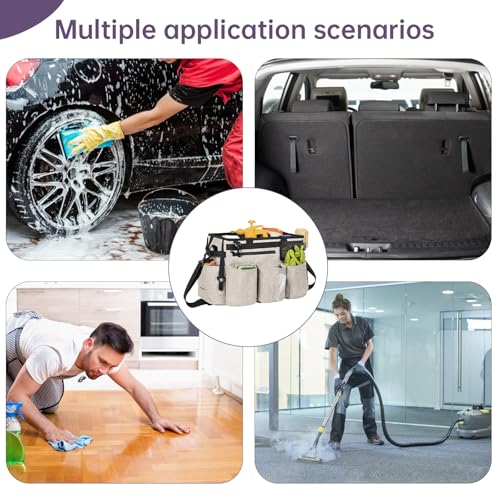 IBVIVIC Wearable Cleaning Caddy Bag for Cleaning Supplies, White - color: White