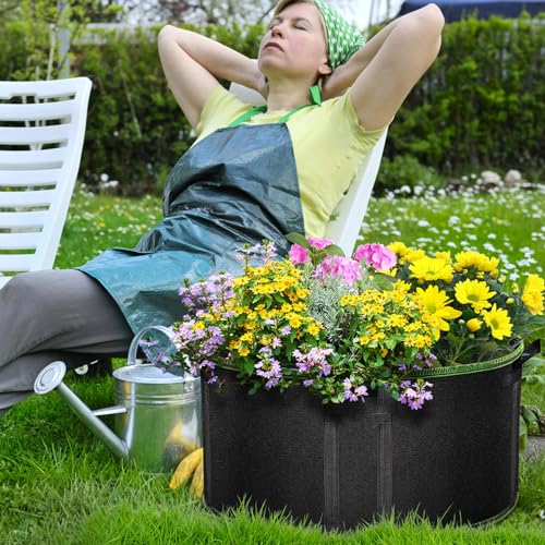 MEKOLIFE 50 Gallon Large Grow Bags 3 Pack Thick Nonwoven Aeration Planter - size: 3Pack(50 Gallon)