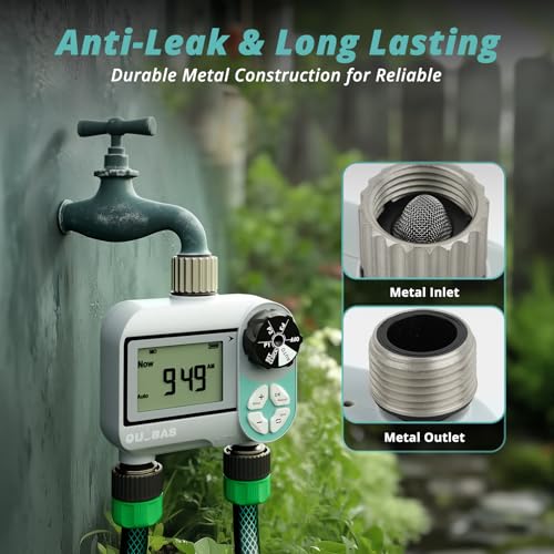 QUOBAS Sprinkler Timer, Weekly Programmable Water Timer for Garden Hose - size: Weekly Program 2 Zone