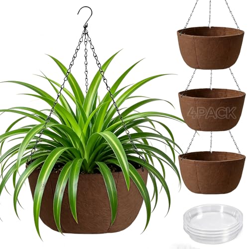 T4U Hanging Planter for Plants Outdoor 12 Inch, Fabric Pots 4 Pack - size: 12 Inch, 4-Pack