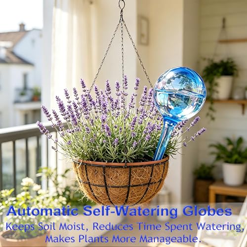 12pcs Plant Watering Globes, Plant Watering Bulb Indoor Outdoor Pot Plant - color: C. Blue Large 12pcs