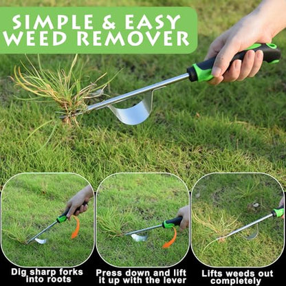 Weed Puller Tool 3pcs, 2026 New Portable Weeder Tool, Weeding Tool with Stainless Steel, Garden Tools for Plant & Weeding, Crack Weeder Tool, Weed Remover Tool for Farm & Backyard