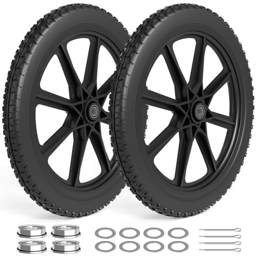 RONPOW 20" Flat Free Wheels Compatible with rubbermaid Wheelbarrows Tires - color: Black