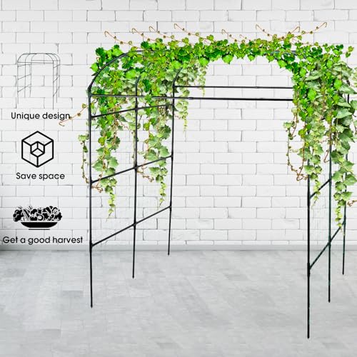 Garden Arch Trellis for Climbing Plants,71x75x87in Black - size: 82.6 x 71 x 63.7 in, U Frame, Black
