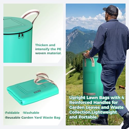 14 Gallon Yard Waste Bags, Reusable Lawn Bags, 1 Pack Leaf Bag