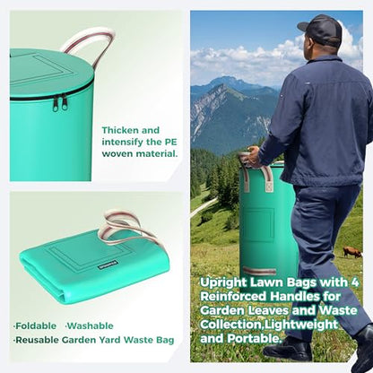 14 Gallon Yard Waste Bags, Reusable Lawn Bags, 1 Pack Leaf Bag