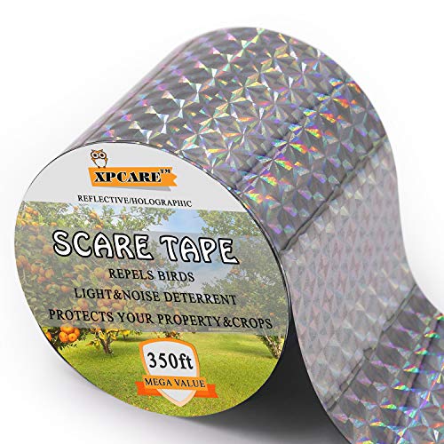 XPCARE Bird Scare Tape, 350ft x 2in Reflective Tape - size: 350ft